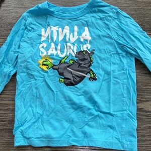 Ninjasaurus Kids Blue Long Sleeve Shirt